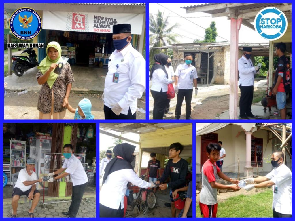 Pembagian Masker KIE P4GN dan Penyuluhan COVID-19