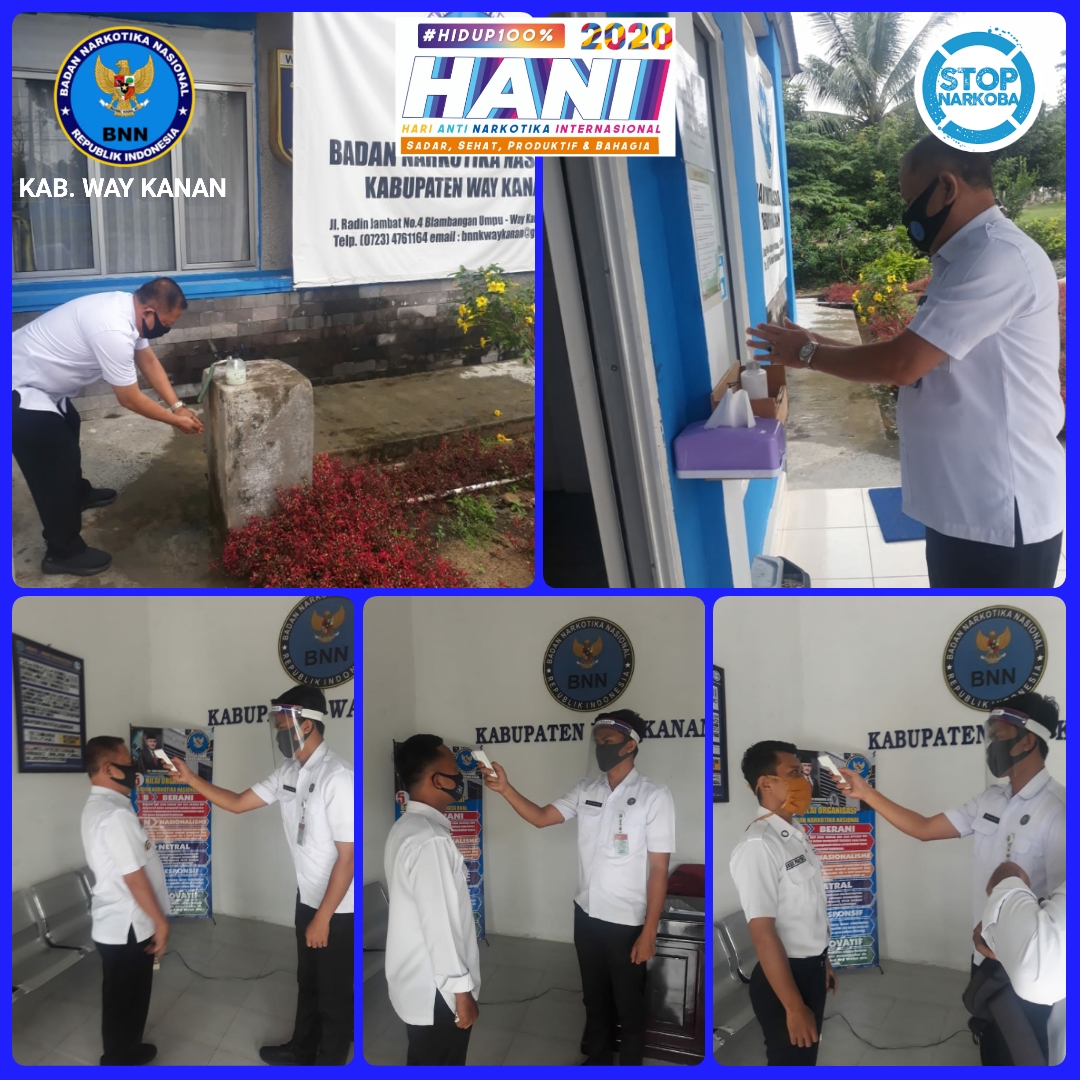 PENGECEKAN SUHU TUBUH PEGAWAI BNN KABUPATEN WAY KANAN PENGECEKAN SUHU TUBUH PEGAWAI BNN KABUPATEN WAY KANAN